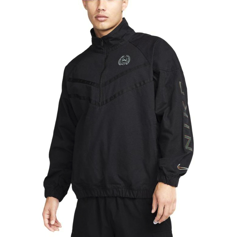 Shop Nike Logo Zip-Up Long-Sleeve Jacket Black FZ4727-010