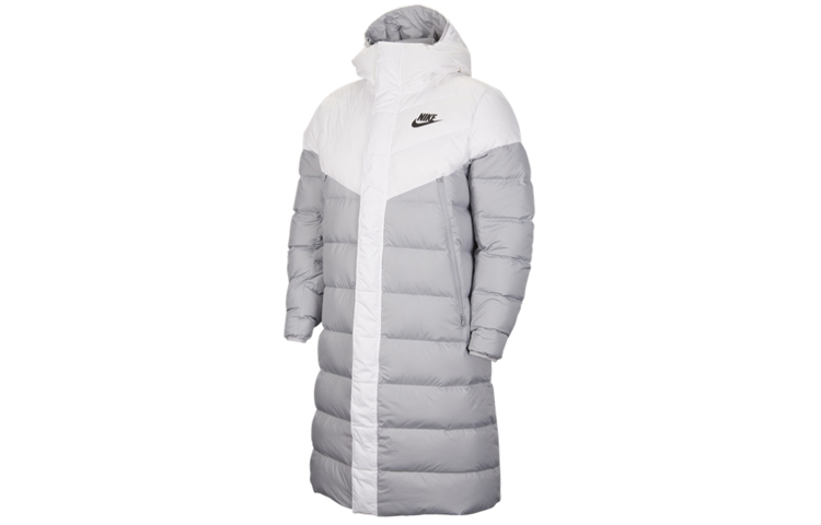 Nike Long Down Filled Hooded Coat Wolf Grey (Winter Outerwear) CU0281-100