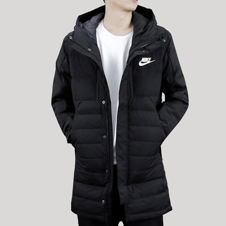 Shop Nike Long Winter Black Down Coat 807394-011