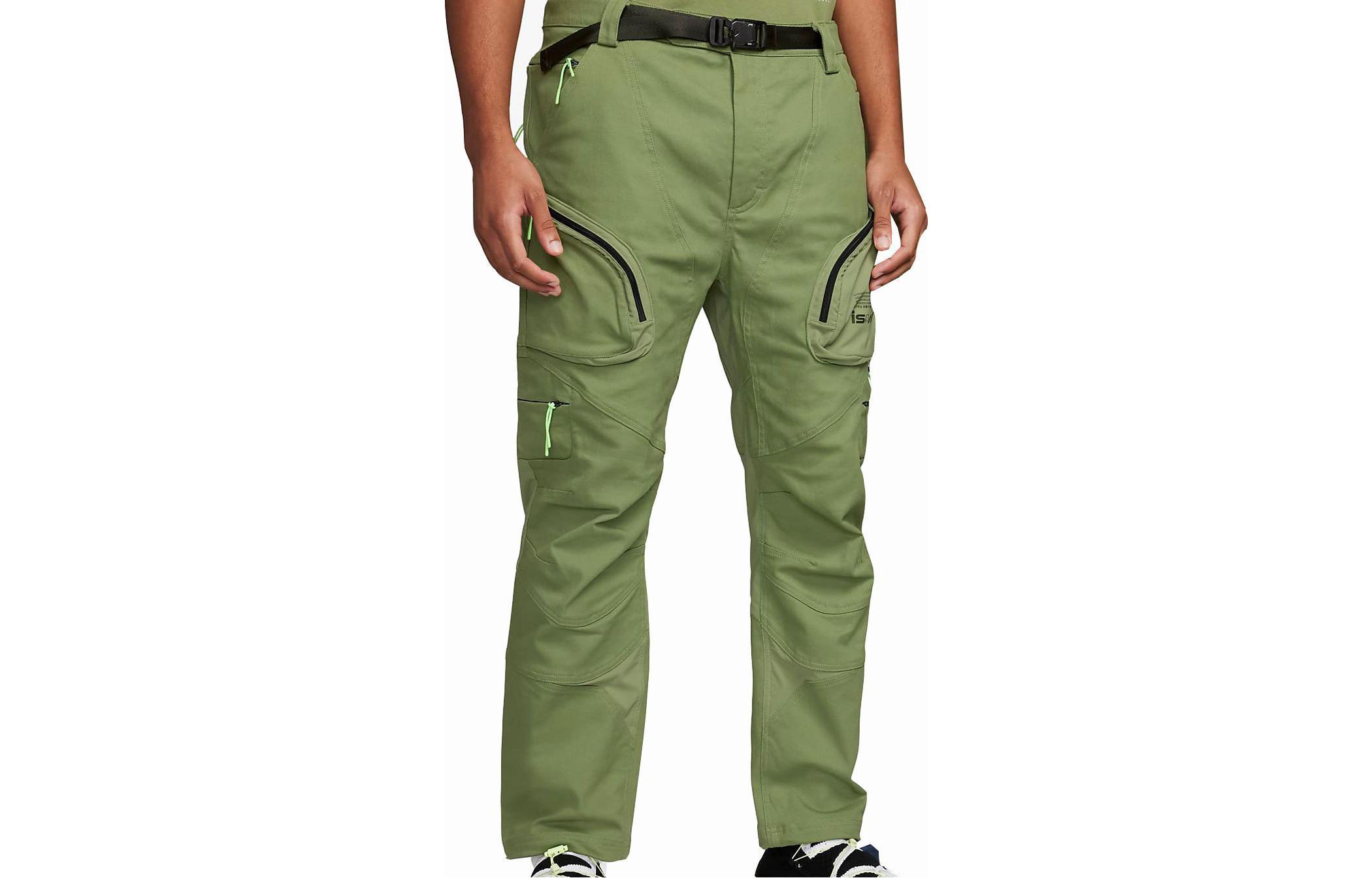 Nike Loose Badge Print Multi-Pocket Cargo Pants Mid-Waist Unisex Green FB2712-334