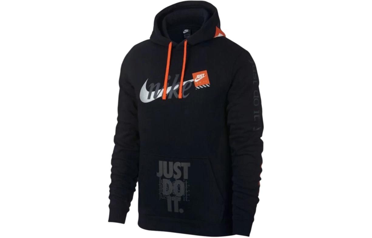 Nike Loose Fit Black Pullover Hoodie with Letter Design AV5905-010 圖 2