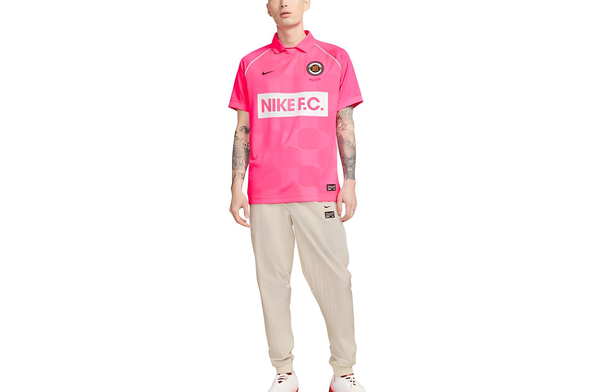 Nike Loose Fit Dri-Fit Polo Soccer Shirt Letter Print Hyper Pink DQ5046-639