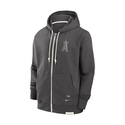 Nike Los Angeles Angels Full-Zip Hoodie Grey Comfort Travel Player Logo 014Z03BGANG-N0K