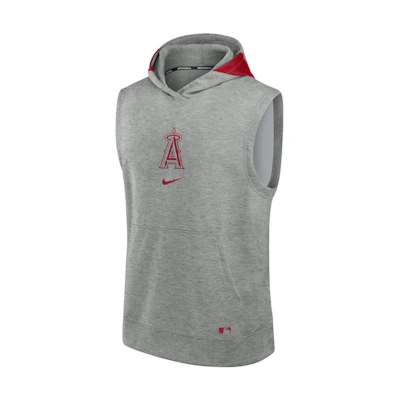 Nike Los Angeles Angels Gray Sleeveless Logo Hoodie with Fleece Lining for Men 013U080NANG-J3E