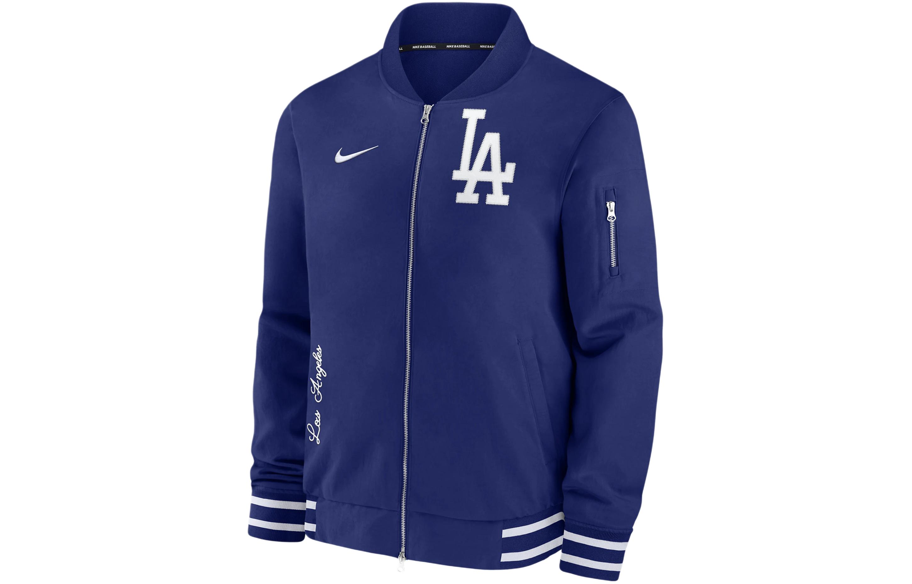 Nike Los Angeles Dodgers Authentic Collection Colorblock Logo Jacket Blue 015D03BPLD-132