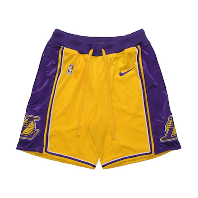 Nike Los Angeles Lakers Breathable Mid-Rise Basketball Shorts Yellow AJ9170-728