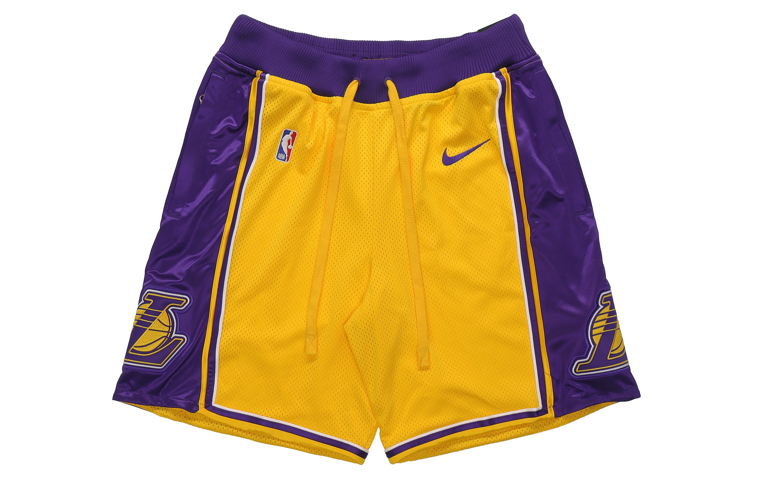 Order Nike Los Angeles Lakers Breathable Mid-Rise Basketball Shorts Yellow AJ9170-728