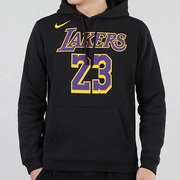 Nike Los Angeles Lakers Fleece Basketball Hoodie Black AV0401-010 圖 4