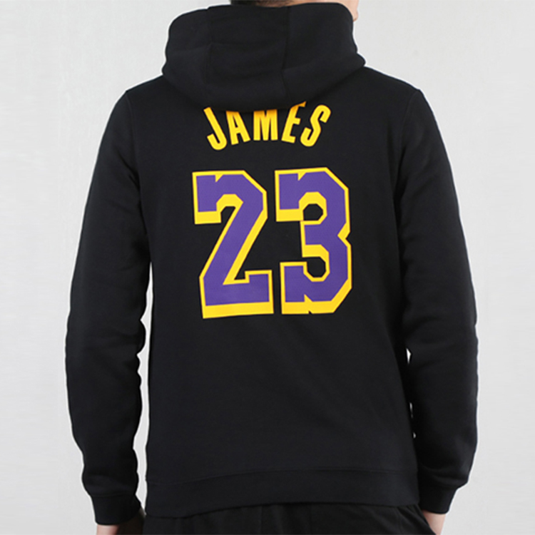 Nike Los Angeles Lakers Fleece Basketball Hoodie Black AV0401-010 圖 5