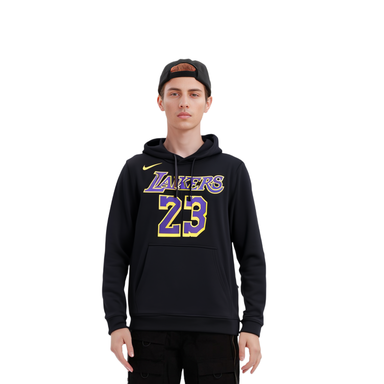 Nike Los Angeles Lakers Fleece Basketball Hoodie Black AV0401-010 圖 7