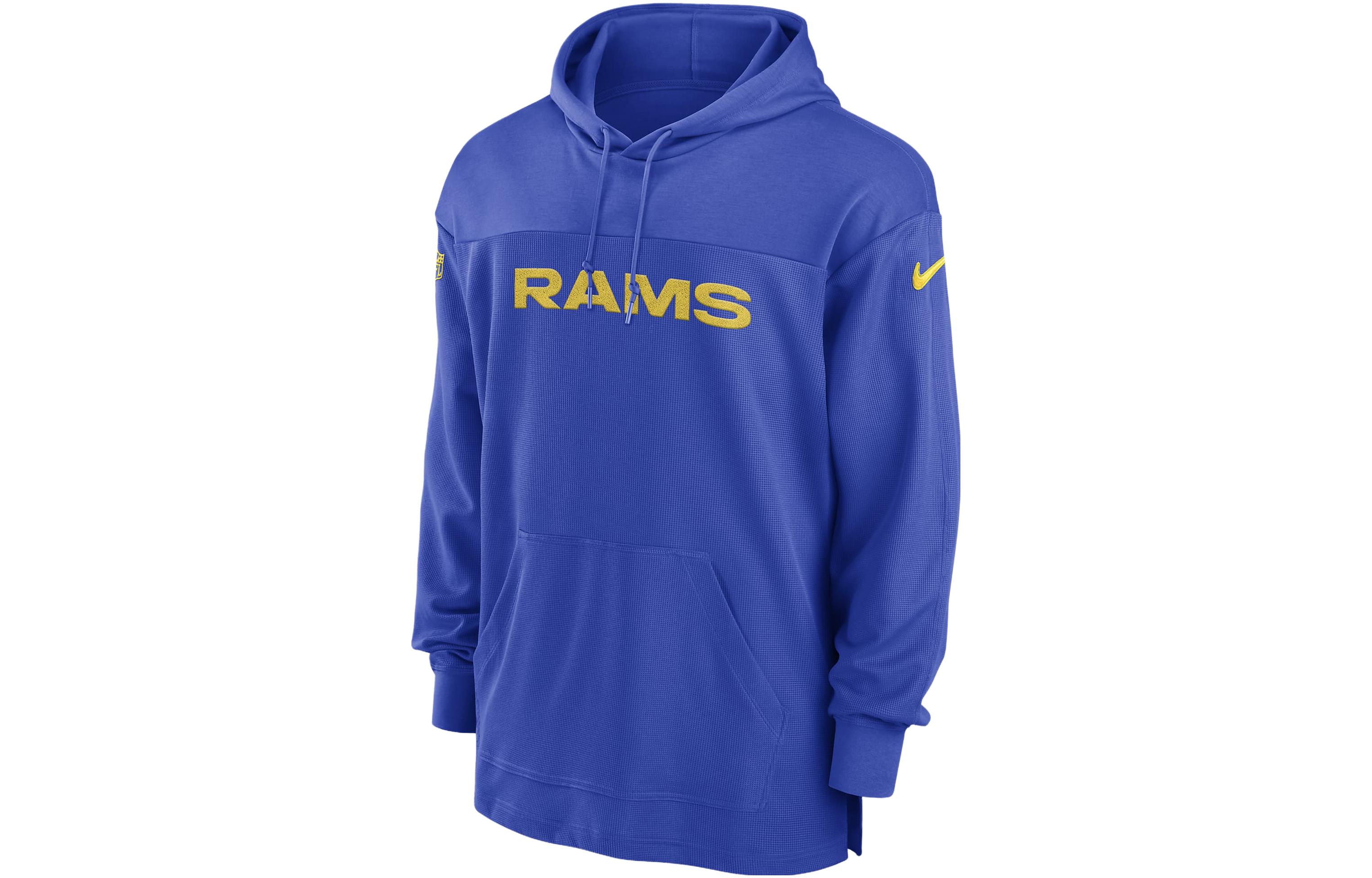 Nike Los Angeles Rams Sideline Logo Hoodie Royal Blue Mens 00MO4NP95-BVK