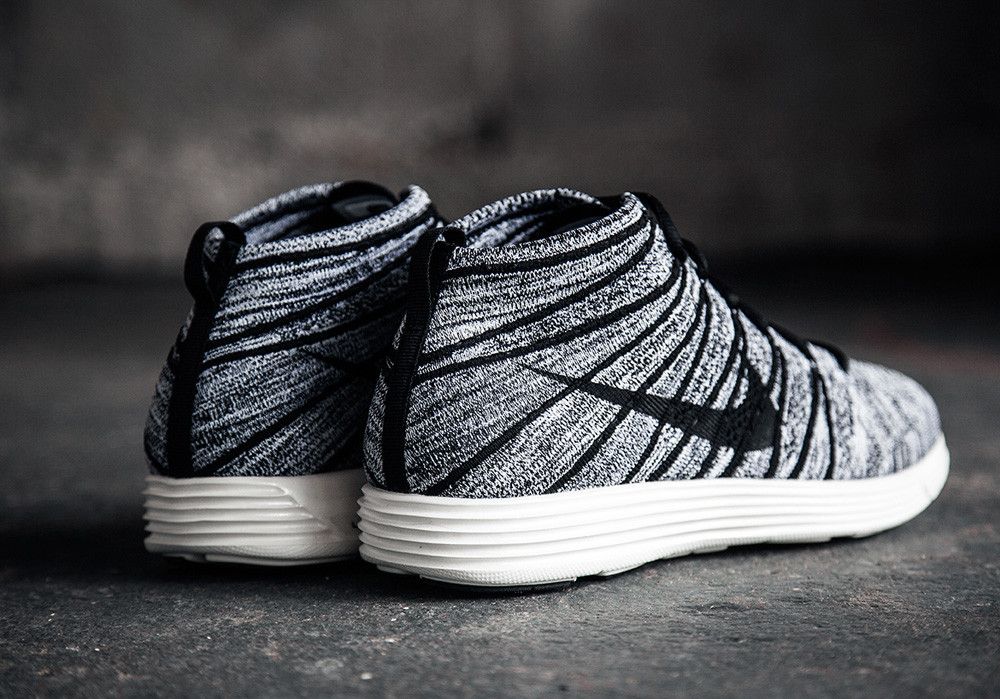 Order 耐吉 Lunar Flyknit Chukka 黑白帆布 灰色