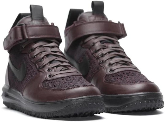 Nike Lunar Force 1 Flyknit Workboot 'Deep Burgundy' Lelaki Sneakers 855984-600 Lookbook Nike Lunar Force 1 Flyknit Workboot 'Deep Burgundy' Lelaki Sneakers 855984-600