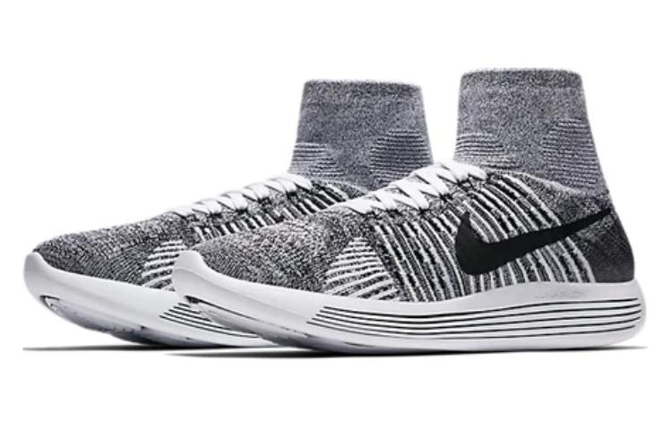 Order Nike LunarEpic Flyknit Oreo 舒適百搭 防滑耐磨 高幫 跑步鞋 男款 灰白