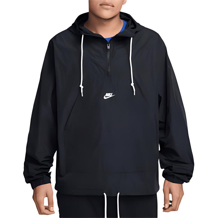 Nike Marina Anorak Lightweight Waterproof Jacket Black Long-Sleeve FN3892-010