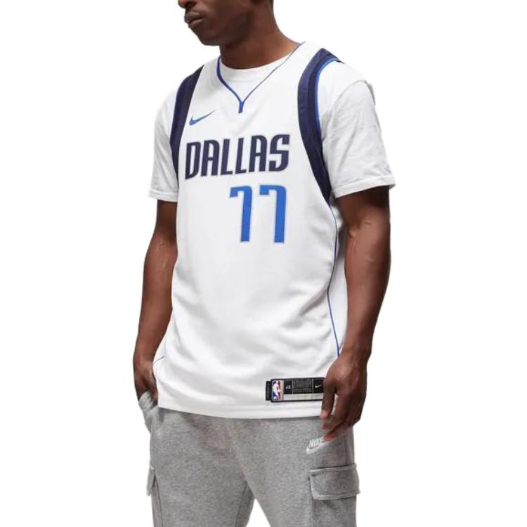 Purchase Nike Mavericks Luka Doncic Putih Jersey Basket Fan Edition Musim 20-21 CW3588-109