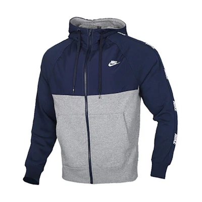 Nike Men’s Hybrid Fleece Zip Hoodie Blue/Grey CJ4416-410