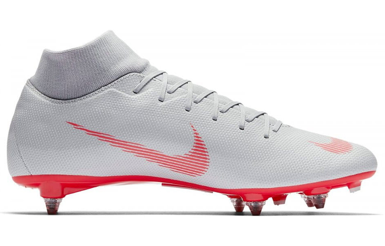 Order 耐吉 Superfly 6 Mercurial 12 Academy SG Pro 軟草地足球鞋 灰紅色