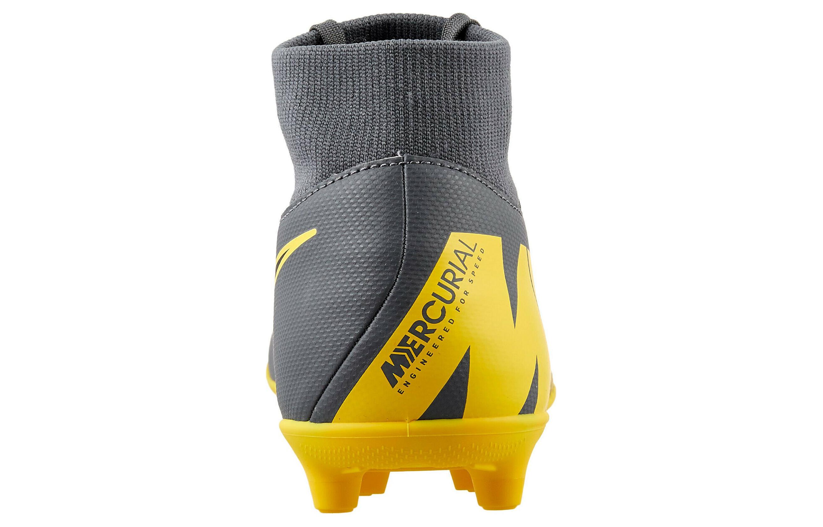 Shop ナイキ マーキュリアル スーパーフライ 6 クラブ FG/MG グレー/オプティイエロー AH7363-070