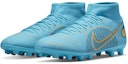 Lookbook Nike Mercurial Superfly 8 Academy HG 戶外場地 減震防滑耐磨 硬地足球場足球鞋 男女款 藍色