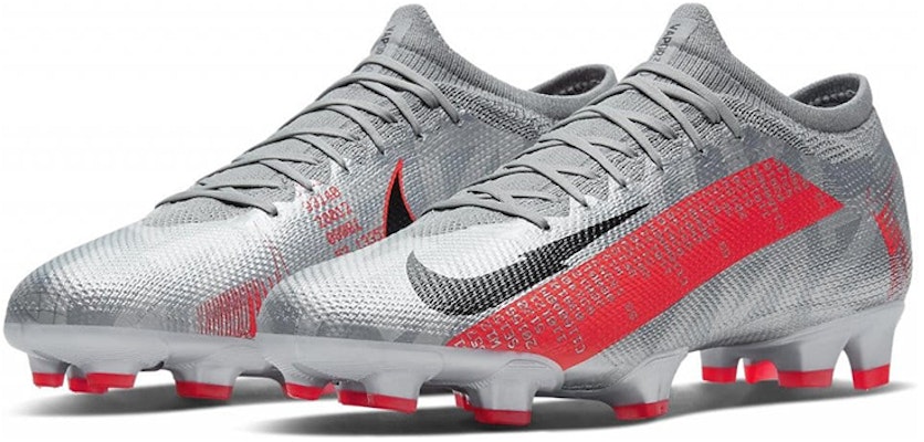 Nike Mercurial Vapor 13 刺客 13 專業版 FG 硬地足球鞋 男女同款 銀紅色 Lookbook Nike Mercurial Vapor 13 刺客 13 專業版 FG 硬地足球鞋 男女同款 銀紅色