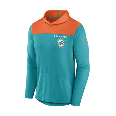 Nike Miami Dolphins Green Pullover Hoodie Mens Colorblock Long Sleeve NFL Style 00C0037M9P-05H