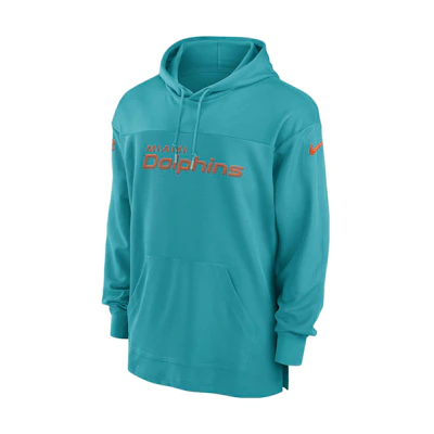Nike Miami Dolphins Letter Print Panel Drawstring Hoodie Green Emerald Mens 00MO3GT9P-BVK