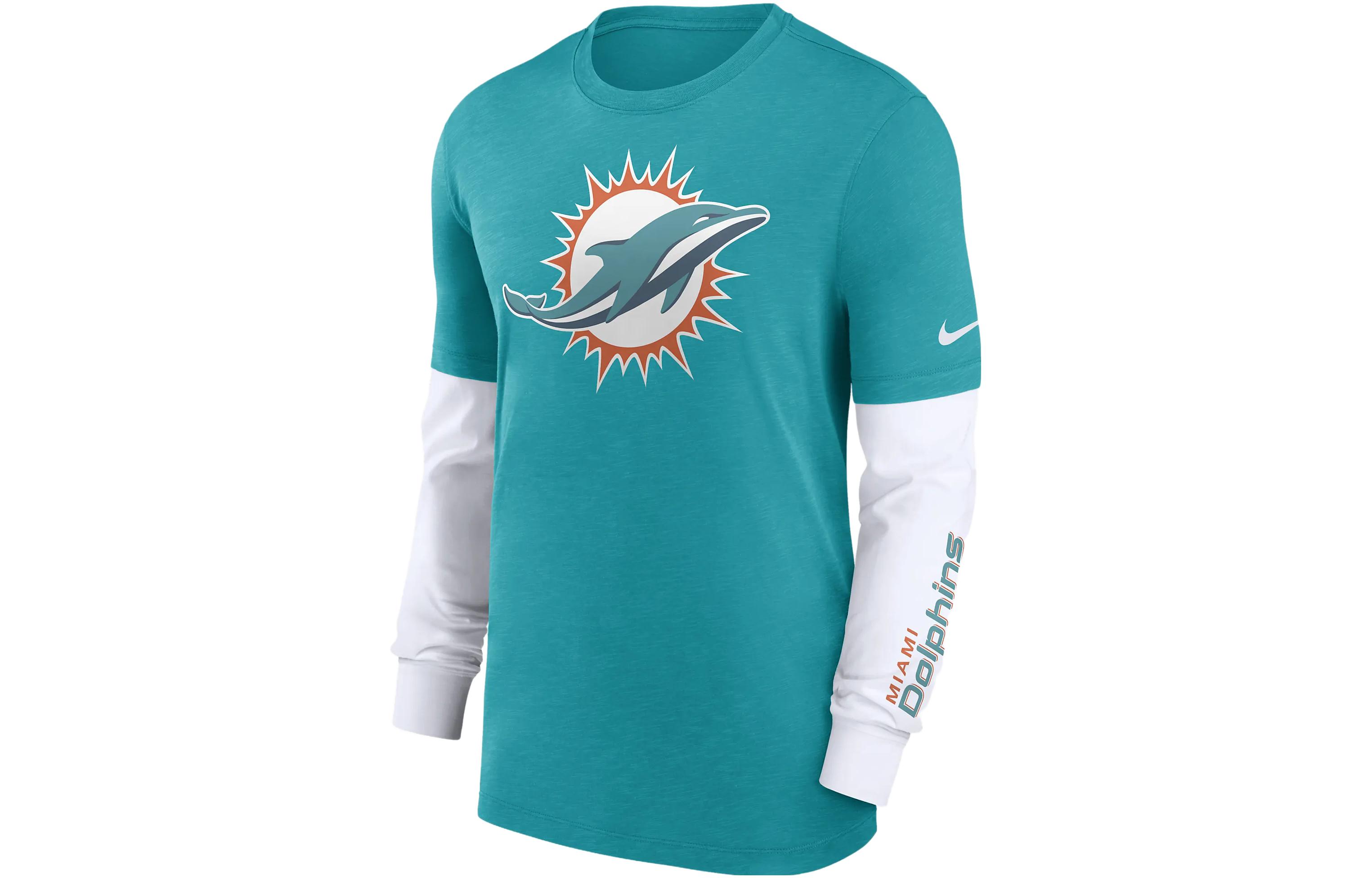 Nike Miami Dolphins Logo Graphic Crewneck Sweatshirt Aqua Blue - 00BY01TN9P-05G
