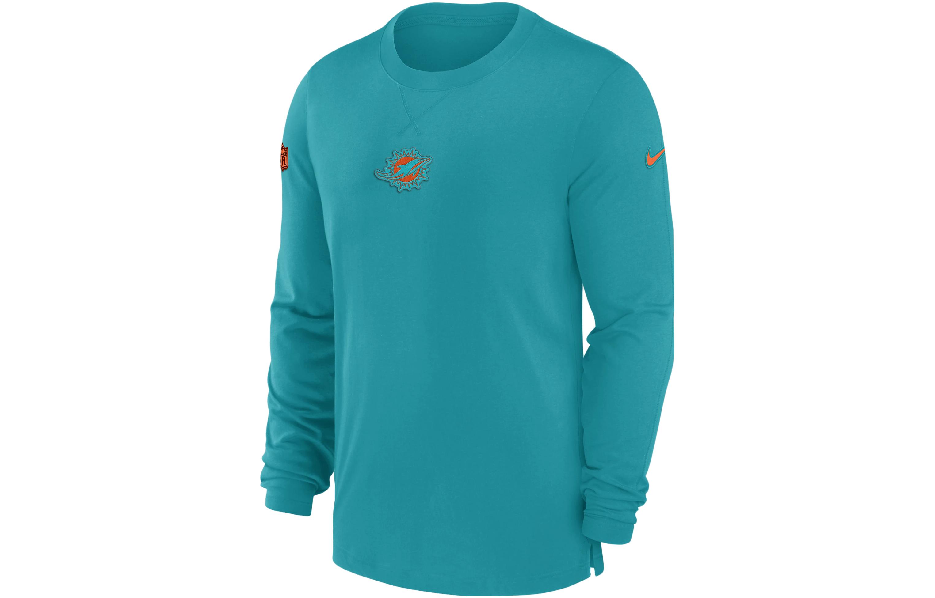 Nike Miami Dolphins Sideline Graphic Crewneck Sweatshirt Teal 00MB3GT9P-0BT
