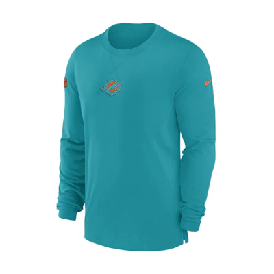 Nike Miami Dolphins Sideline Graphic Crewneck Sweatshirt Teal 00MB3GT9P-0BT