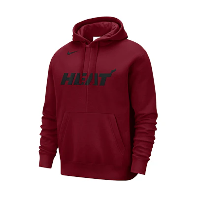 Nike Miami Heat Courtside Logo Red Pullover Hoodie Long Sleeve DR9328-608