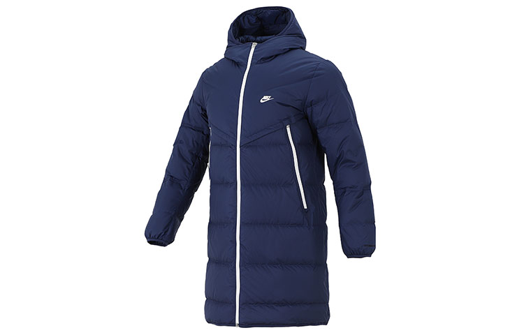 Nike Mid-Length Hooded Down Jacket Navy Winter Coat DD6789-410