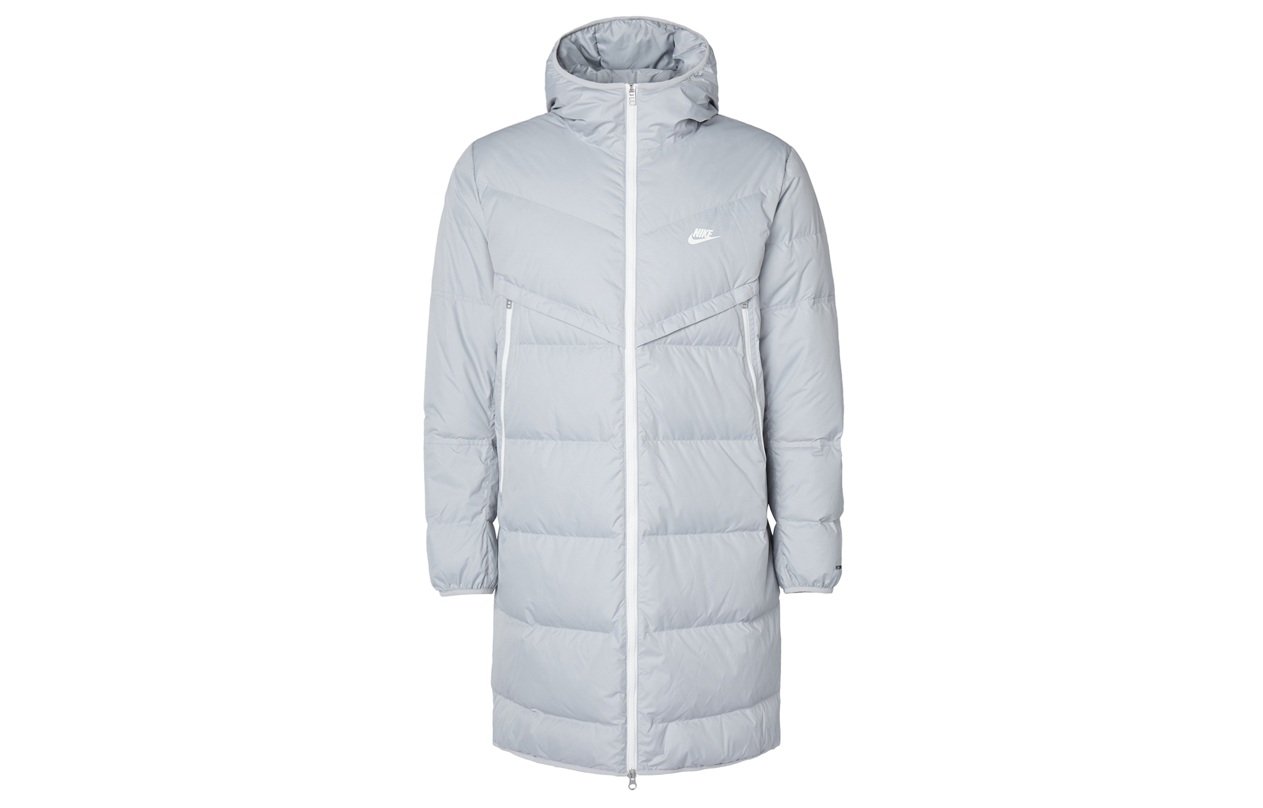 Lookbook Nike 中長版冬季運動羽絨連帽外套 淺灰色 DD6789-077