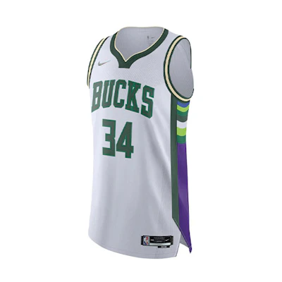 Nike Milwaukee Bucks Giannis Antetokounmpo 34 Jersey White 21-22 Season Retro. DB3638-100