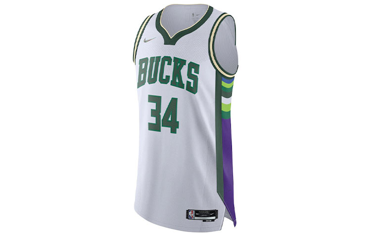 Order 耐克密尔沃基雄鹿队字母哥34号球衣白色 21-22赛季复古款 DB3638-100