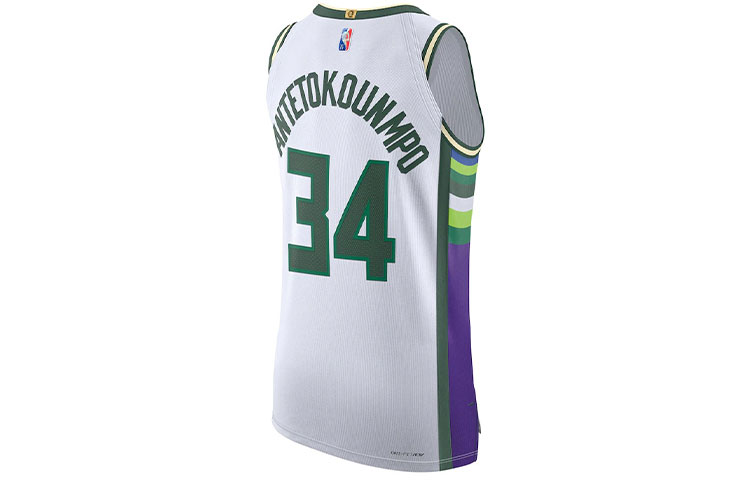 Lookbook 耐克密尔沃基雄鹿队字母哥34号球衣白色 21-22赛季复古款 DB3638-100