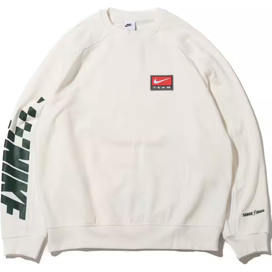 Nike Minimal Logo Embroidered Crewneck Pullover Sweatshirt White () FB7261-133