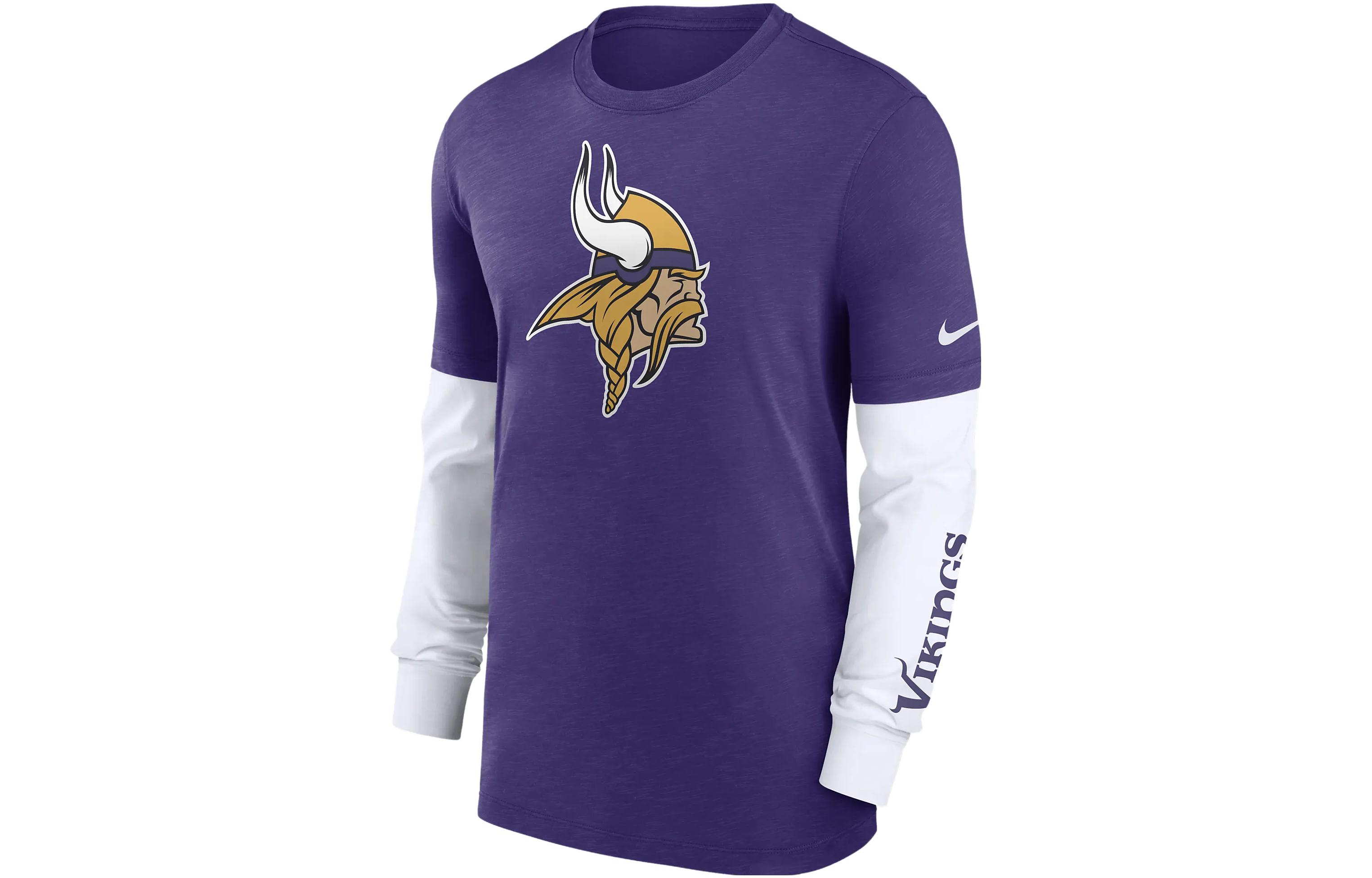 Nike Minnesota Vikings Logo Graphic Colorblock Crewneck Sweatshirt Purple () 00BY01TM9M-05G