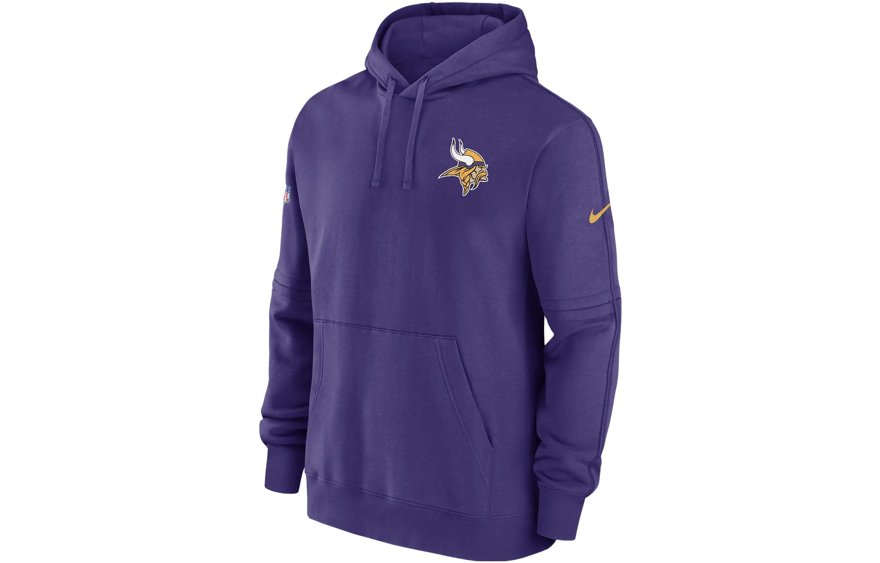 Nike Minnesota Vikings Sideline Club Logo Hoodie Purple Cartoon Print Design 00MS51L9M-1UL