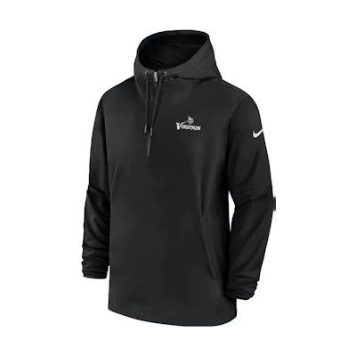 Nike Minnesota Vikings Sideline Logo Embroidered Hoodie Jacket Black - 00MI00A9M-EU6