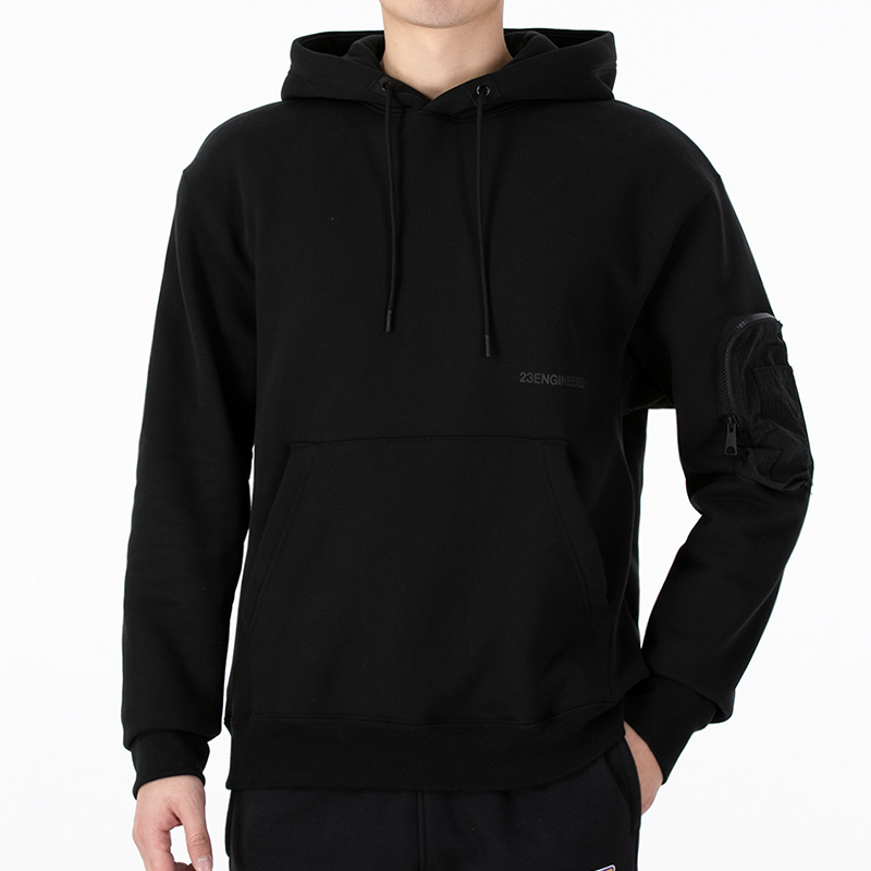 Nike MJ RCT 23E Fleece Hoodie Black Casual Long-Sleeve Pullover DR6406-010 圖 4
