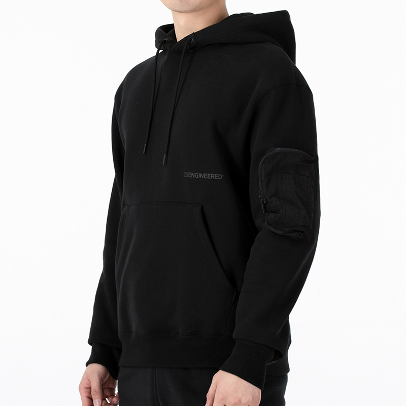 Nike MJ RCT 23E Fleece Hoodie Black Casual Long-Sleeve Pullover DR6406-010 圖 6