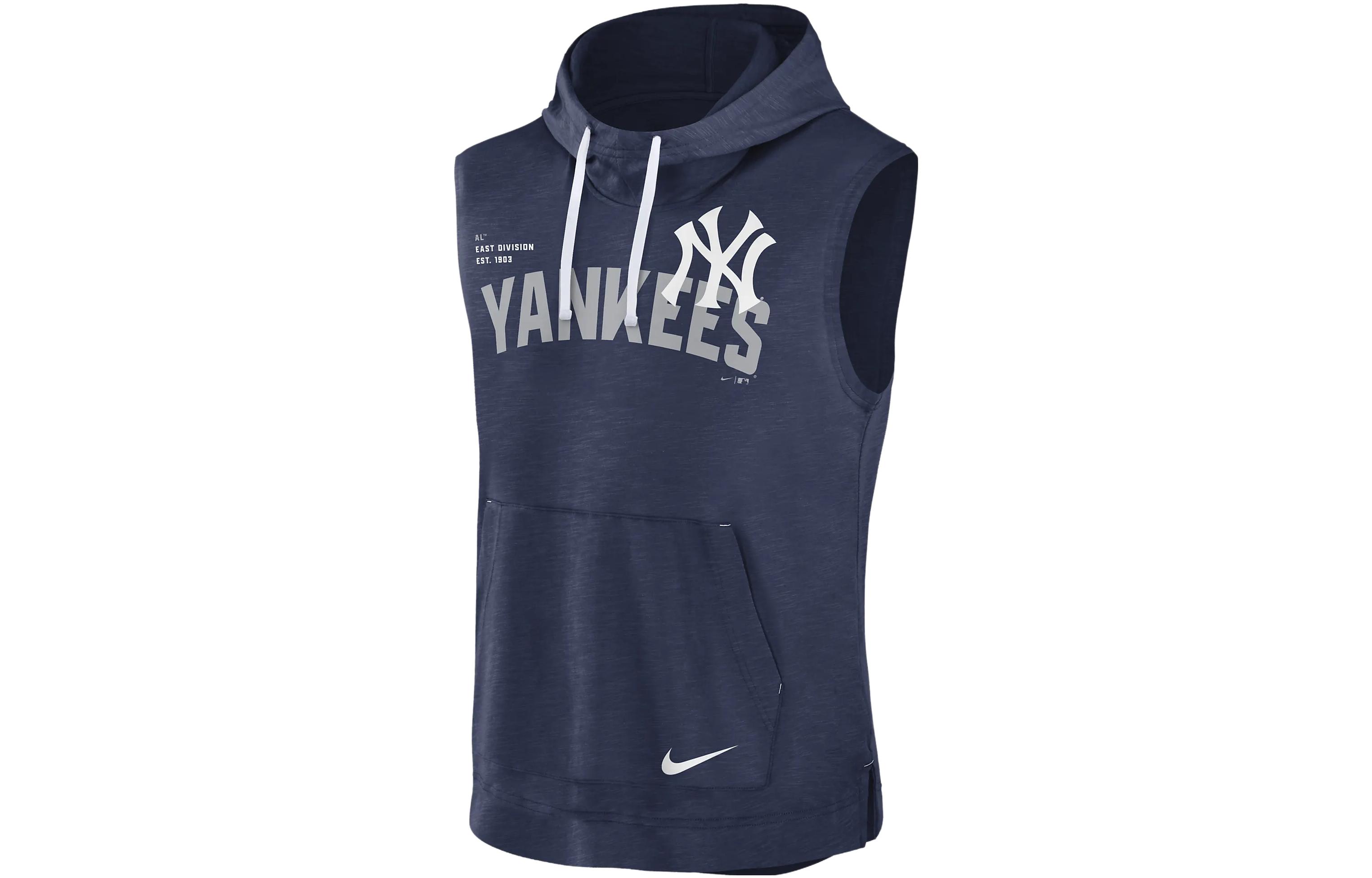 Nike MLB New York Yankees Logo Hoodie Navy Blue Pullover Sweatshirt 00BW99NYNK-7ZX