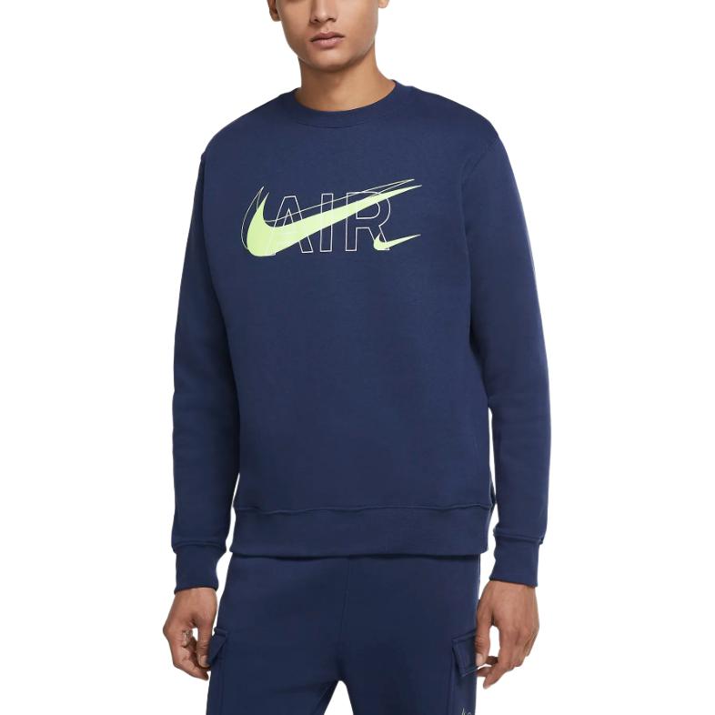 Nike Navy Blue Fleece Crewneck Sweatshirt - Stylish & Comfortable DD9699-410