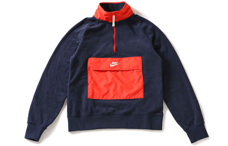 Order 나이키 네이비 블루 반집업 풀오버 스포츠웨어 스웻셔츠 929098-451