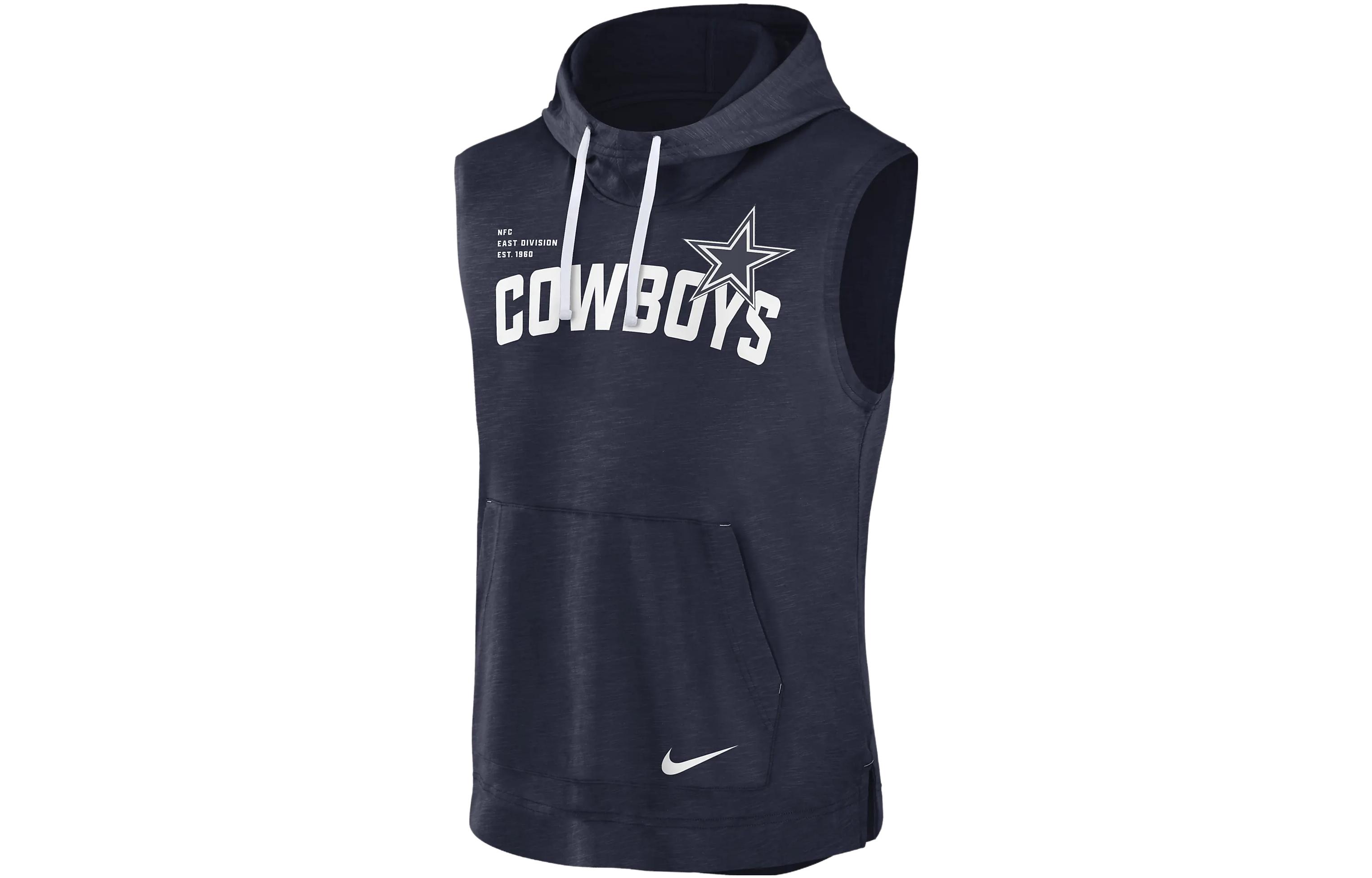 Nike Navy Sleeveless Pullover Hoodie with Letter Print 00BW27K7RD-06Q