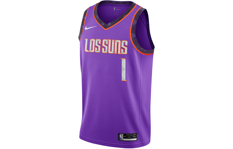 Order Nike NBA 18-19 Devin Booker Suns Ungu Retro Jersey Bola Keranjang Fan Edition. AJ4638-561