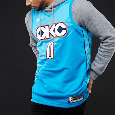 Nike NBA 18-19 Russell Westbrook City Edition Thunder Jersey Blue AJ4632-445 Purchase Nike NBA 18-19 Russell Westbrook City Edition Thunder Jersey Blue AJ4632-445