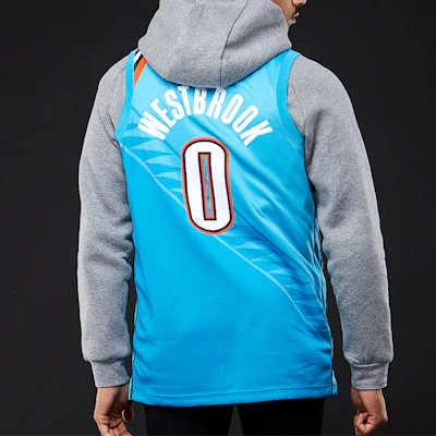 Nike NBA 18-19 Russell Westbrook City Edition Thunder Jersey Blue AJ4632-445 Details for Nike NBA 18-19 Russell Westbrook City Edition Thunder Jersey Blue AJ4632-445