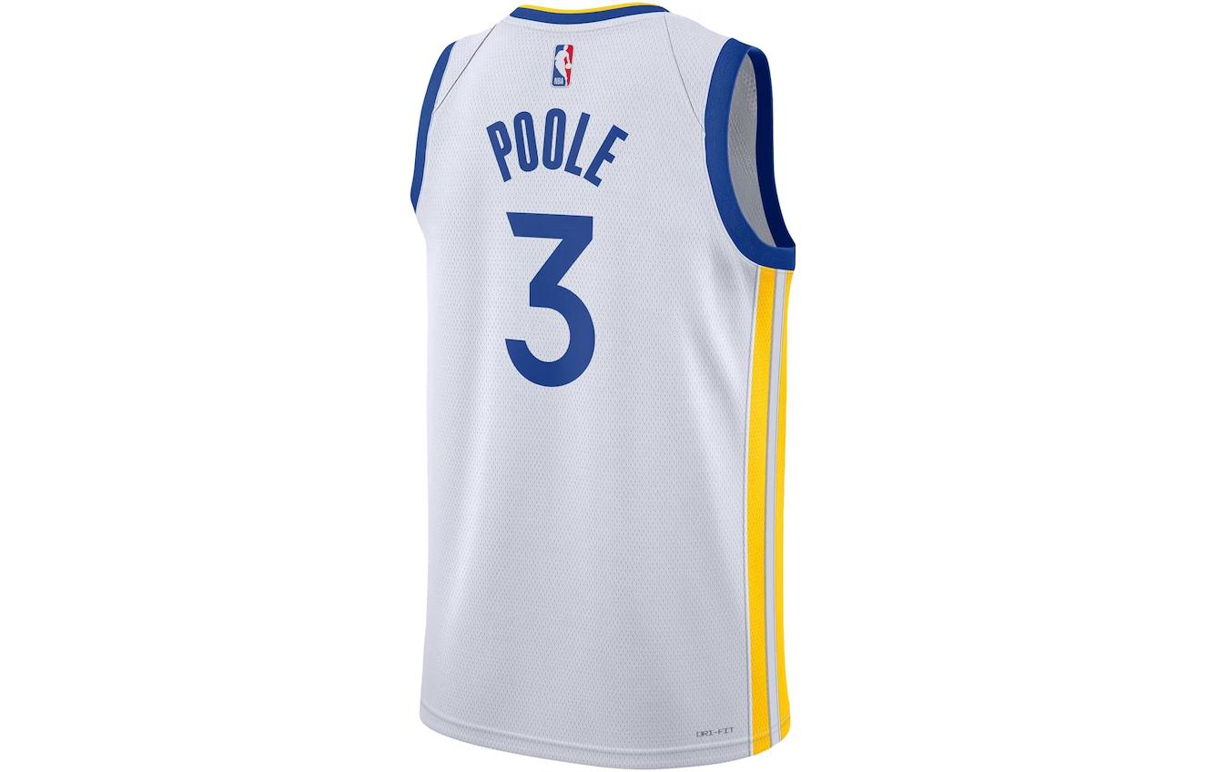 Lookbook Nike NBA 22-23 Warriors Poole #3 Swingman Jersey White Unisex Limited Edition DN2077-103